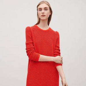 COS raised-knit jacquard dress